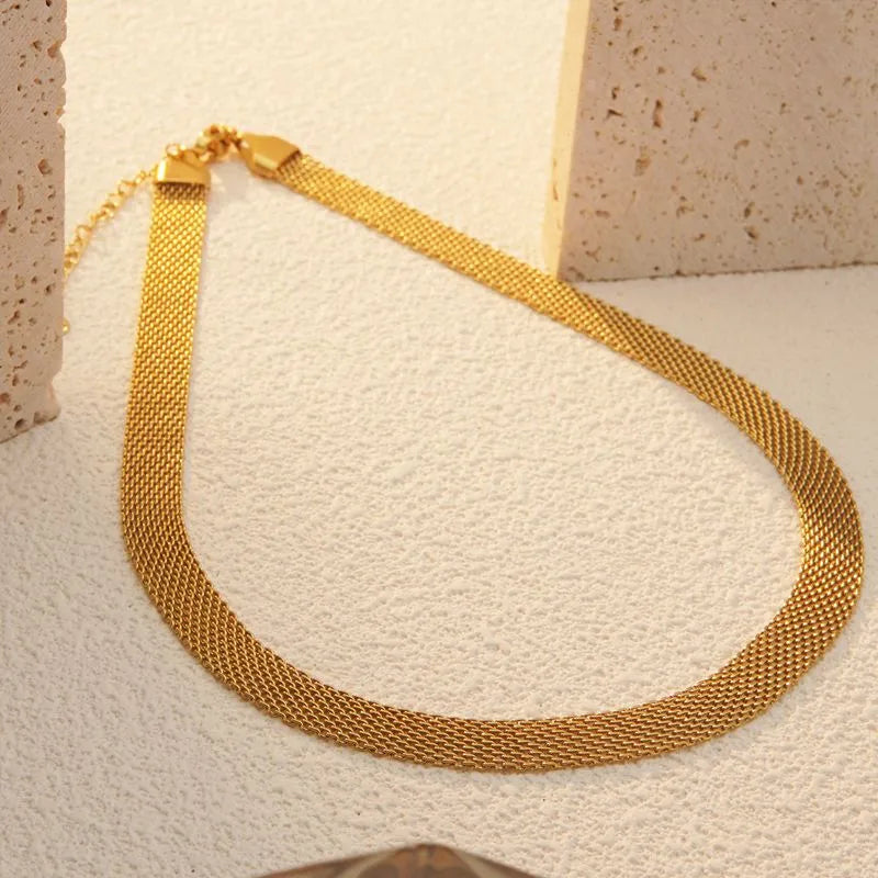 Collar Hip-Hop Dorado – Unisex | Acero Inoxidable | Chapado Oro 18K | Ajustable