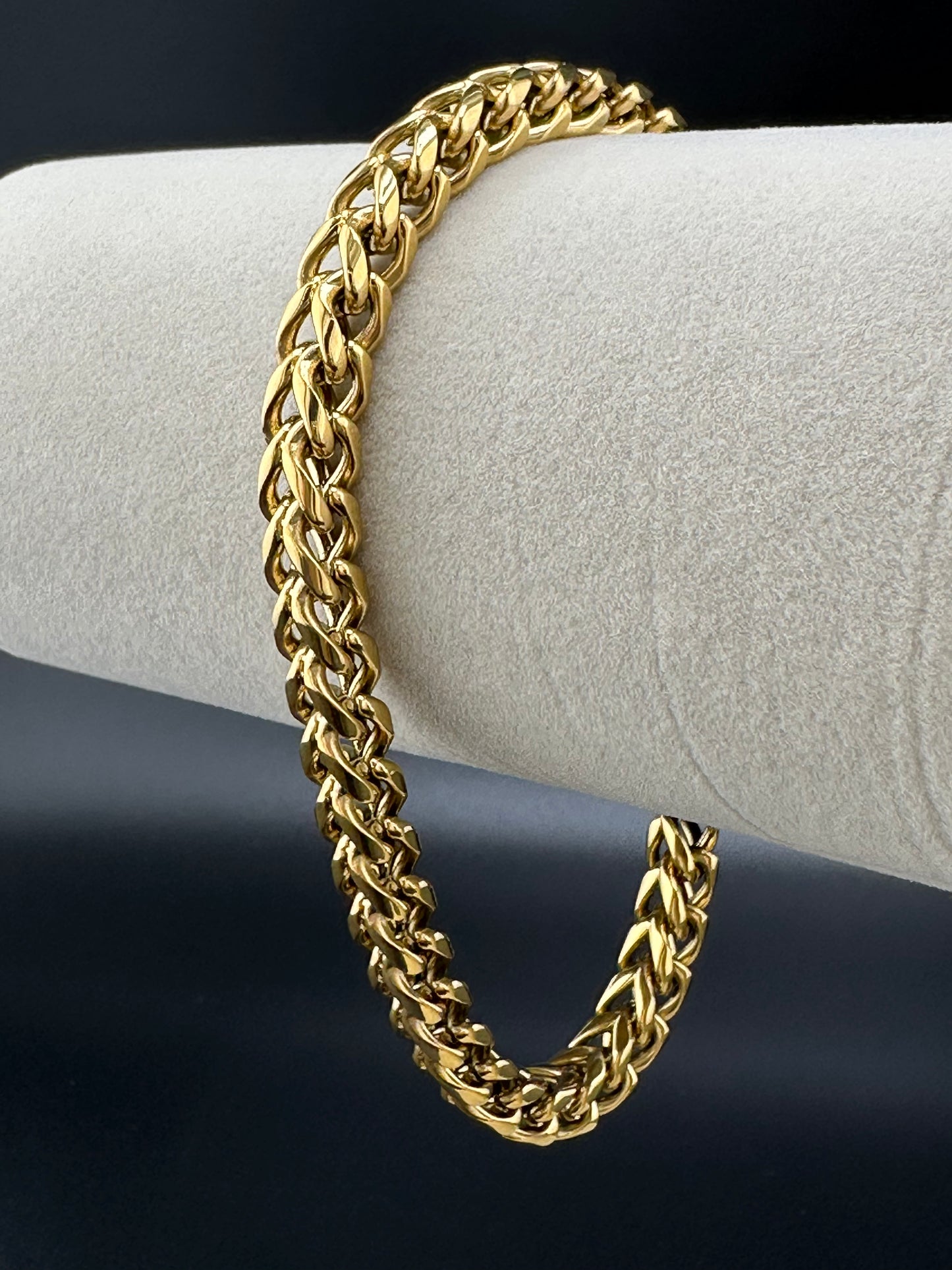 Pulsera Cadena Cuadrada 6 mm | Acero Inoxidable Chapado PVD en Oro 18K