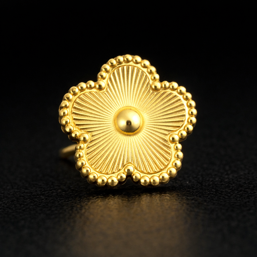 Pendientes De Flor Dorada Para Mujer | Acero Inoxidable Chapado En Oro 18K