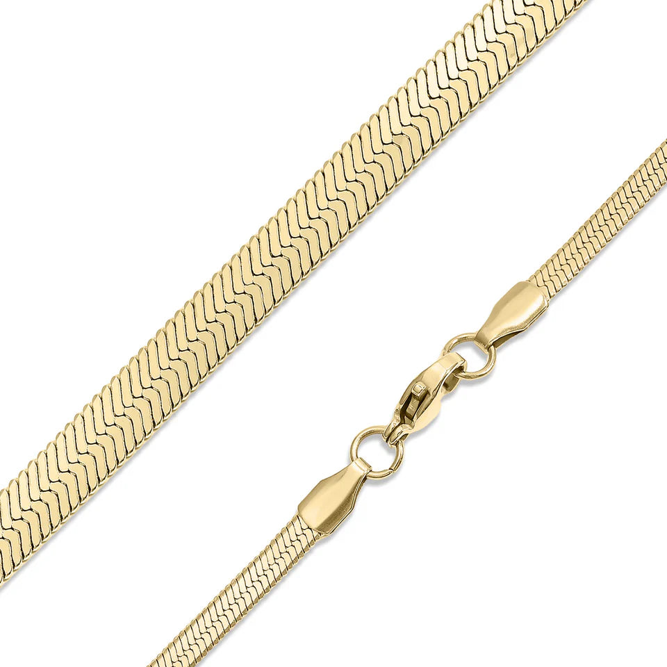 Cadena Espiga Unisex | Acero Inoxidable Chapado PVD en Oro 18K