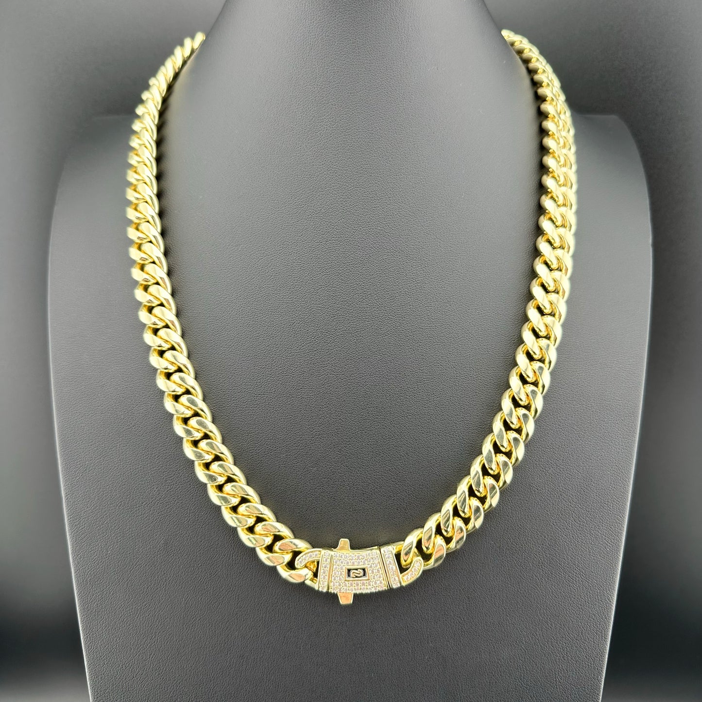 Cadena Mónaco con Zirconias - Unisex | Acero Inoxidable | Chapado Oro 14K