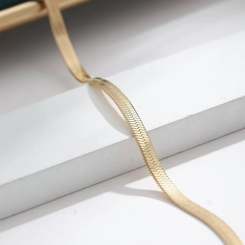 Collar Serpiente | Acero Inoxidable Chapado en oro 14K | Ajustable