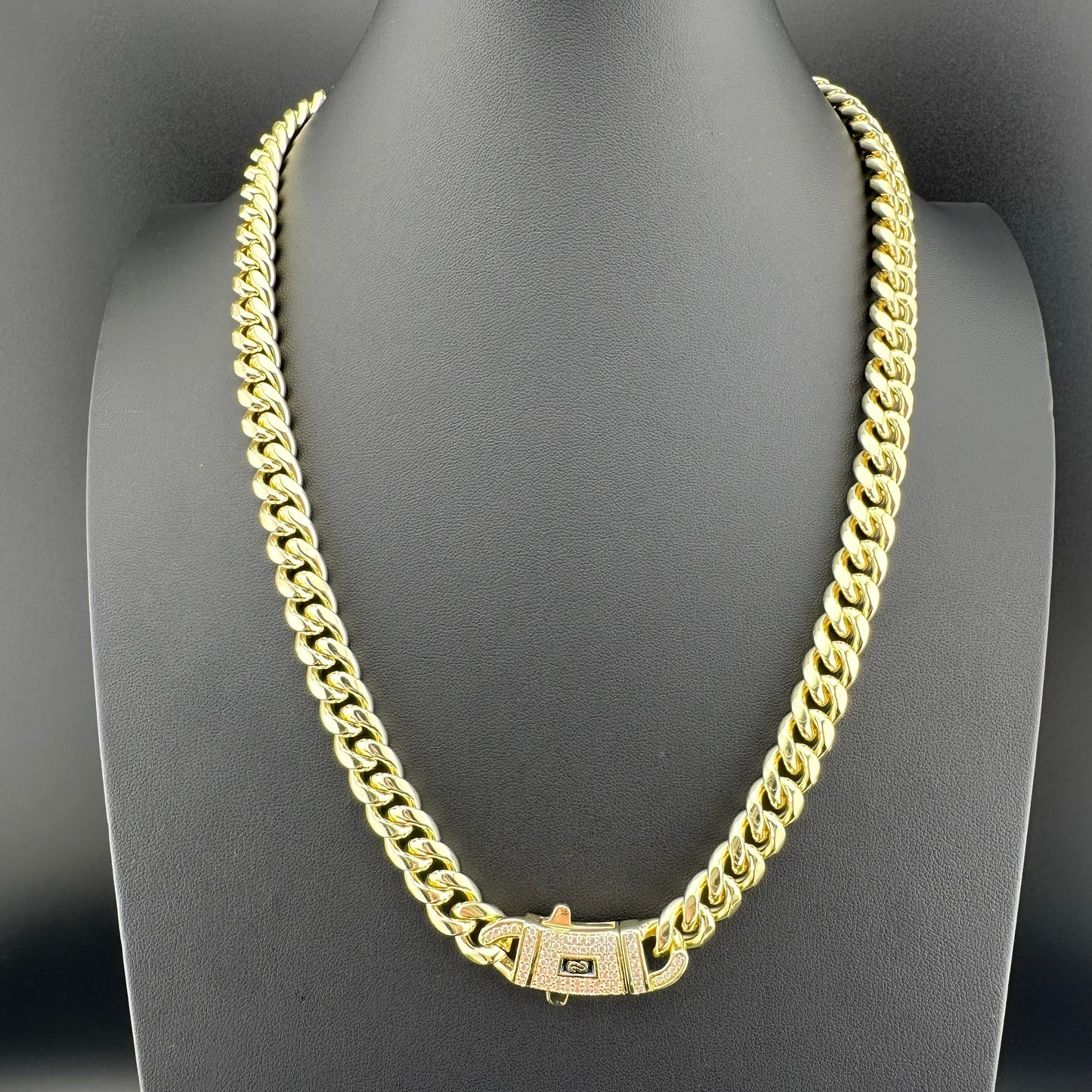 Cadena Mónaco con Zirconias - Unisex | Acero Inoxidable | Chapado Oro 14K