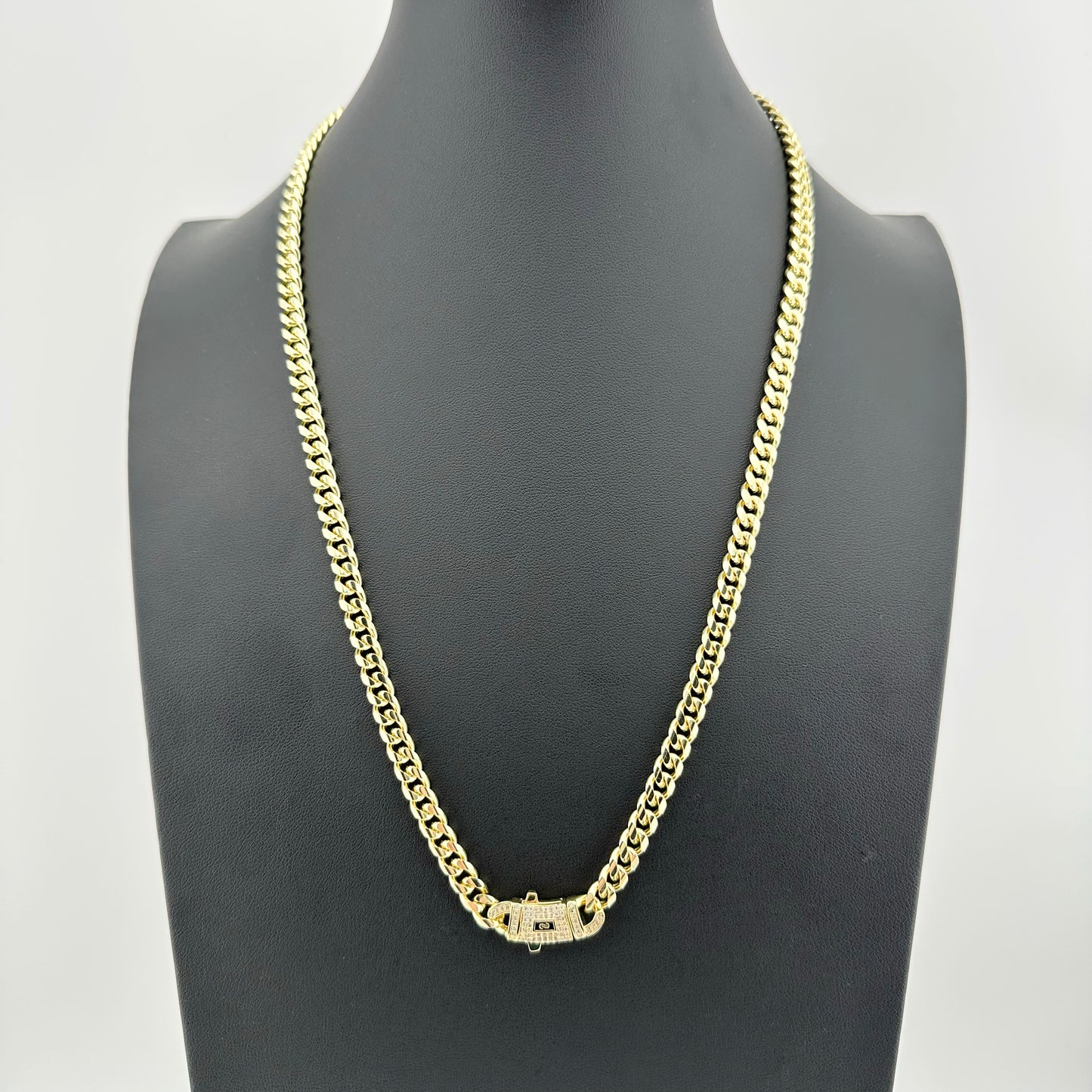 Cadena Mónaco con Zirconias - Unisex | Acero Inoxidable | Chapado Oro 14K