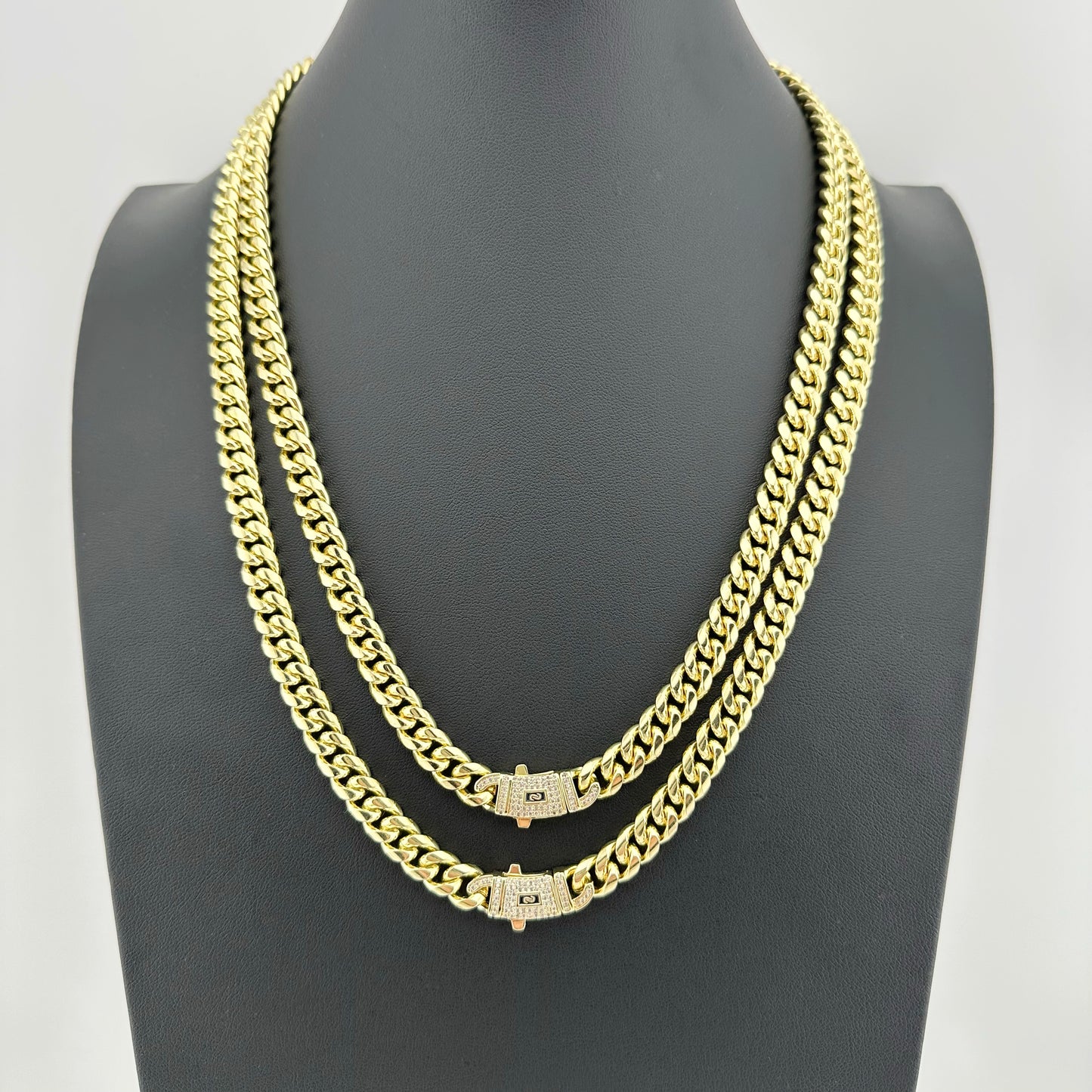 Cadena Mónaco con Zirconias - Unisex | Acero Inoxidable | Chapado Oro 14K