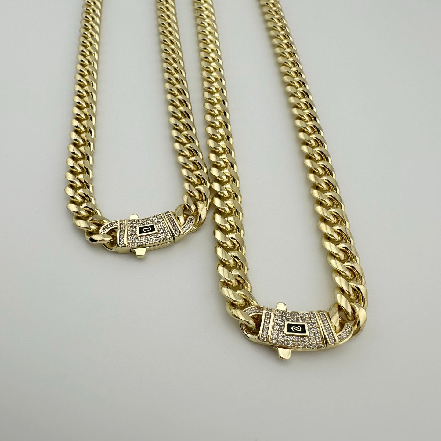 Cadena Mónaco con Zirconias - Unisex | Acero Inoxidable | Chapado Oro 14K