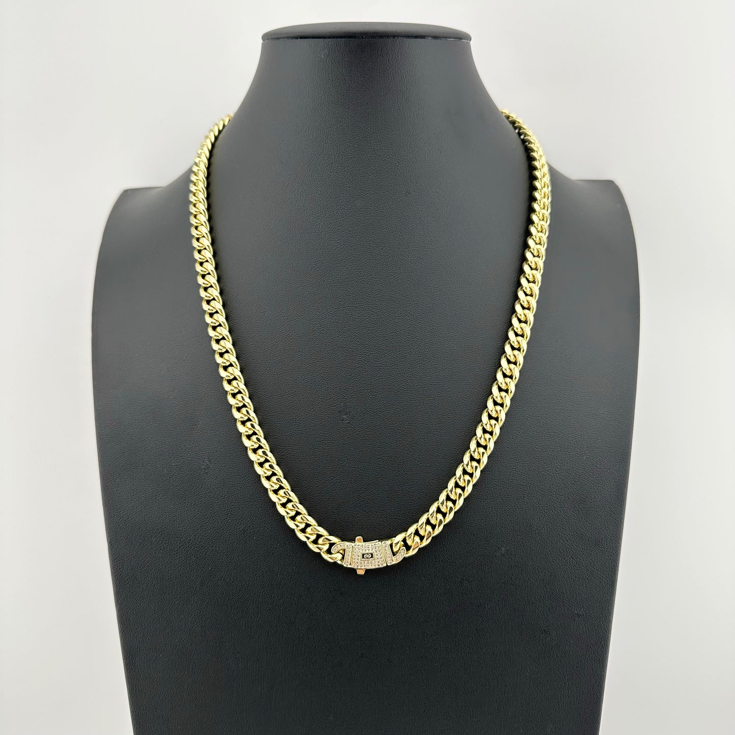 Cadena Mónaco con Zirconias - Unisex | Acero Inoxidable | Chapado Oro 14K