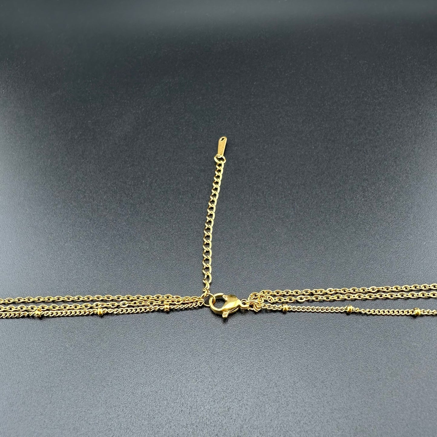 Collar 3 Capas con Argolla y Barra – Mujer | Acero Inoxidable | Chapado Oro 18K | Ajustable