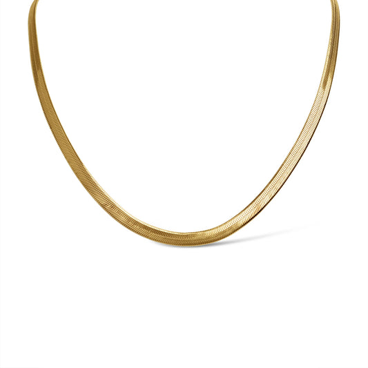 Cadena Espiga Unisex – Acero Inoxidable | Chapado Oro 18K | 5.5 mm | 18”