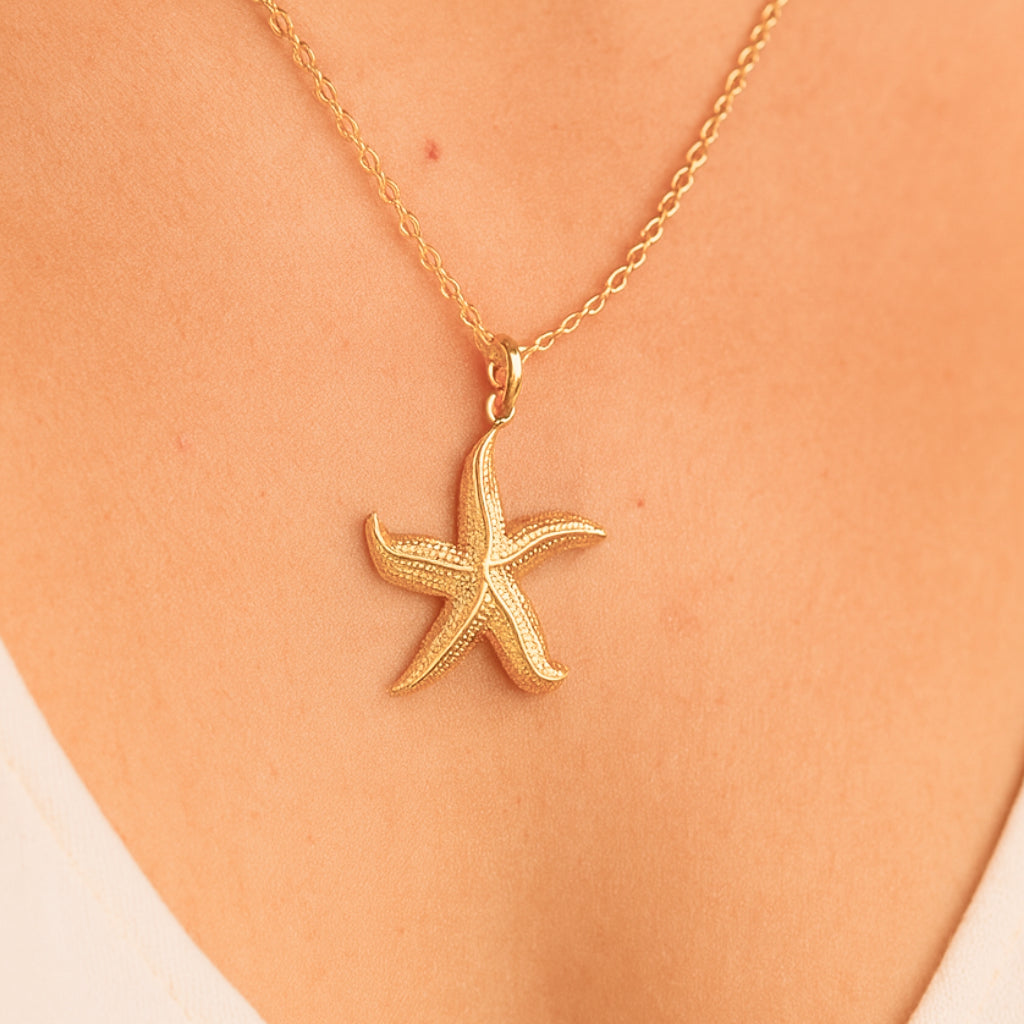 Collar Estrella de Mar Dorada – Mujer | Acero Inoxidable | Chapado Oro 18K | Ajustable
