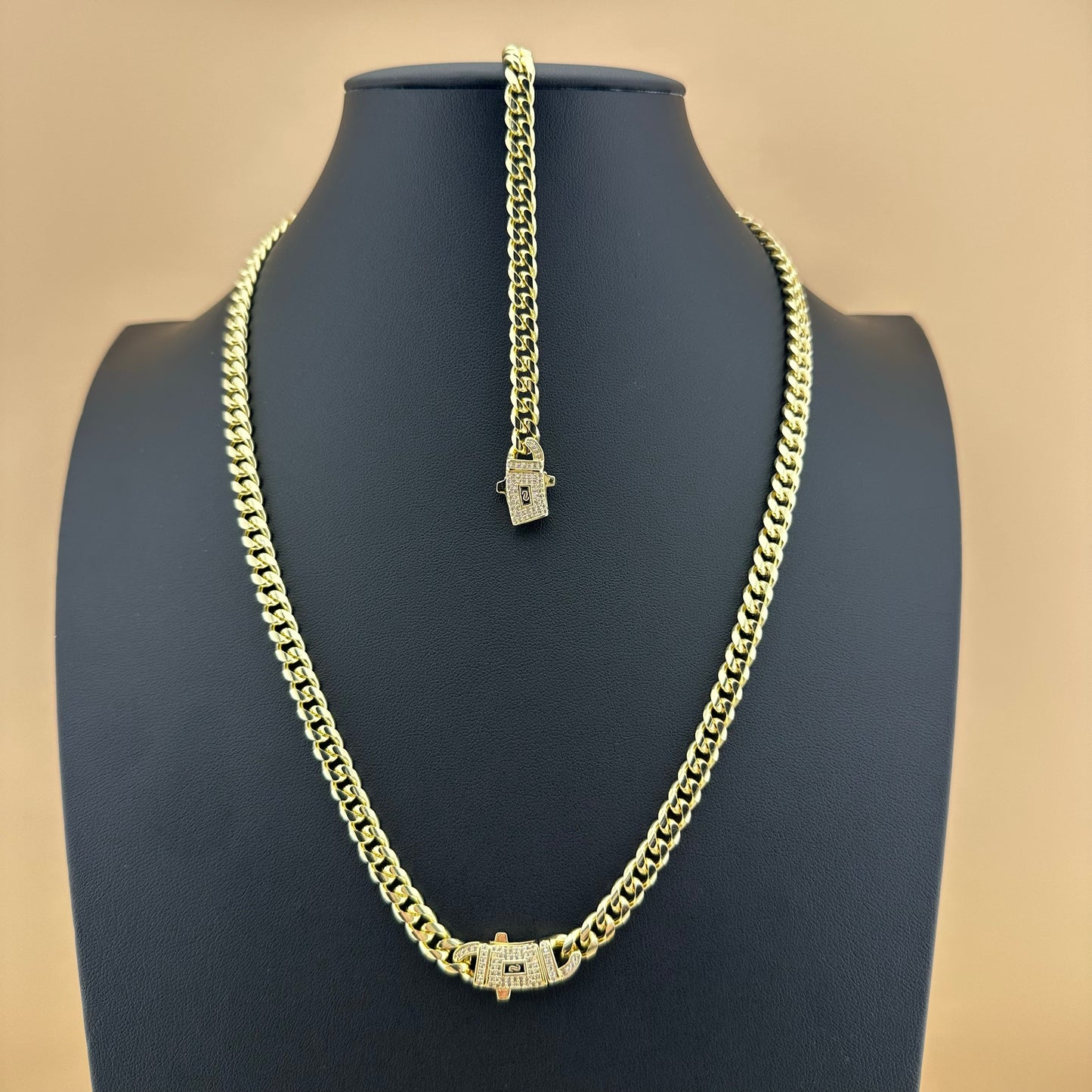 Conjunto Mónaco con Zirconias - Unisex - Cadena + Pulsera | Acero Inoxidable | Chapado Oro 14K