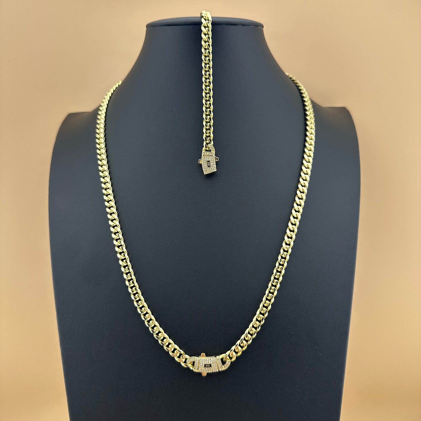 Conjunto Mónaco con Zirconias - Unisex - Cadena + Pulsera | Acero Inoxidable | Chapado Oro 14K
