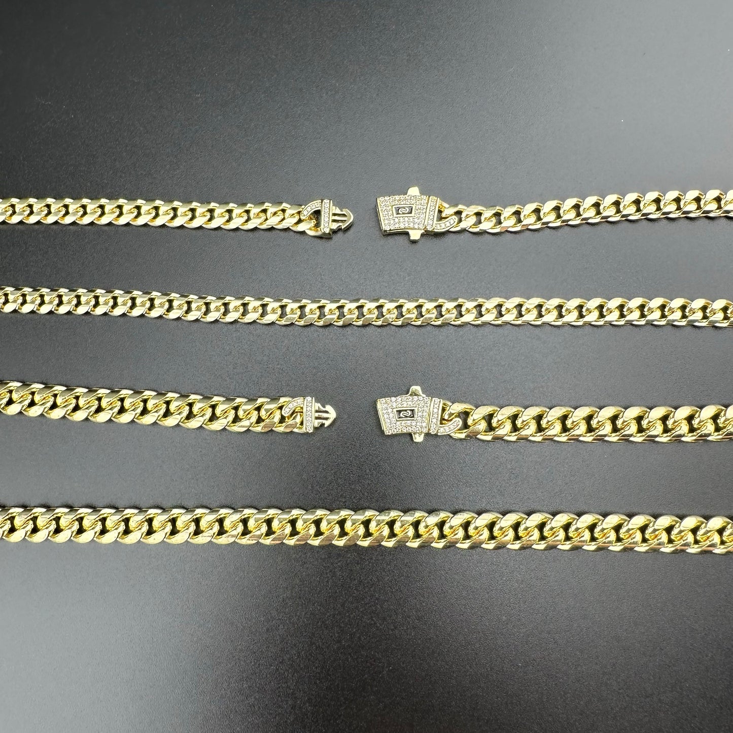 Conjunto Mónaco con Zirconias - Unisex - Cadena + Pulsera | Acero Inoxidable | Chapado Oro 14K