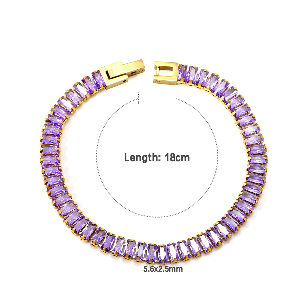 Pulsera Tennis con Zirconias de Corte Baguette | Acero Inoxidable