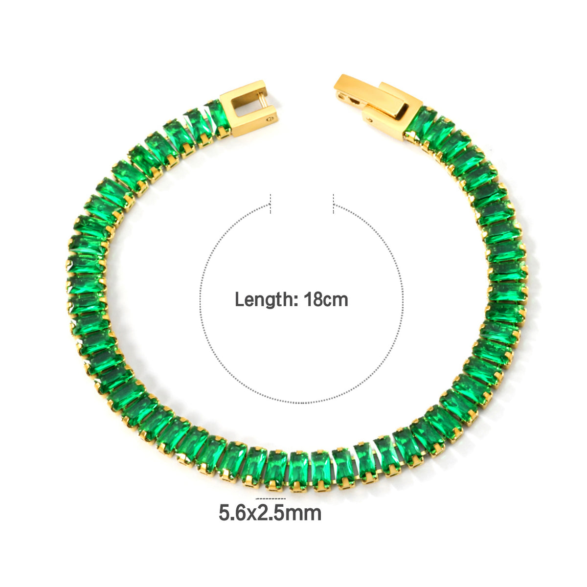 Pulsera Tennis con Zirconias de Corte Baguette | Acero Inoxidable