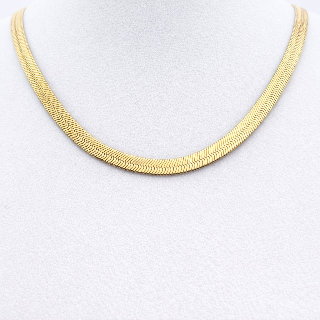 Cadena Espiga Unisex | Acero Inoxidable Chapado PVD en Oro 18K