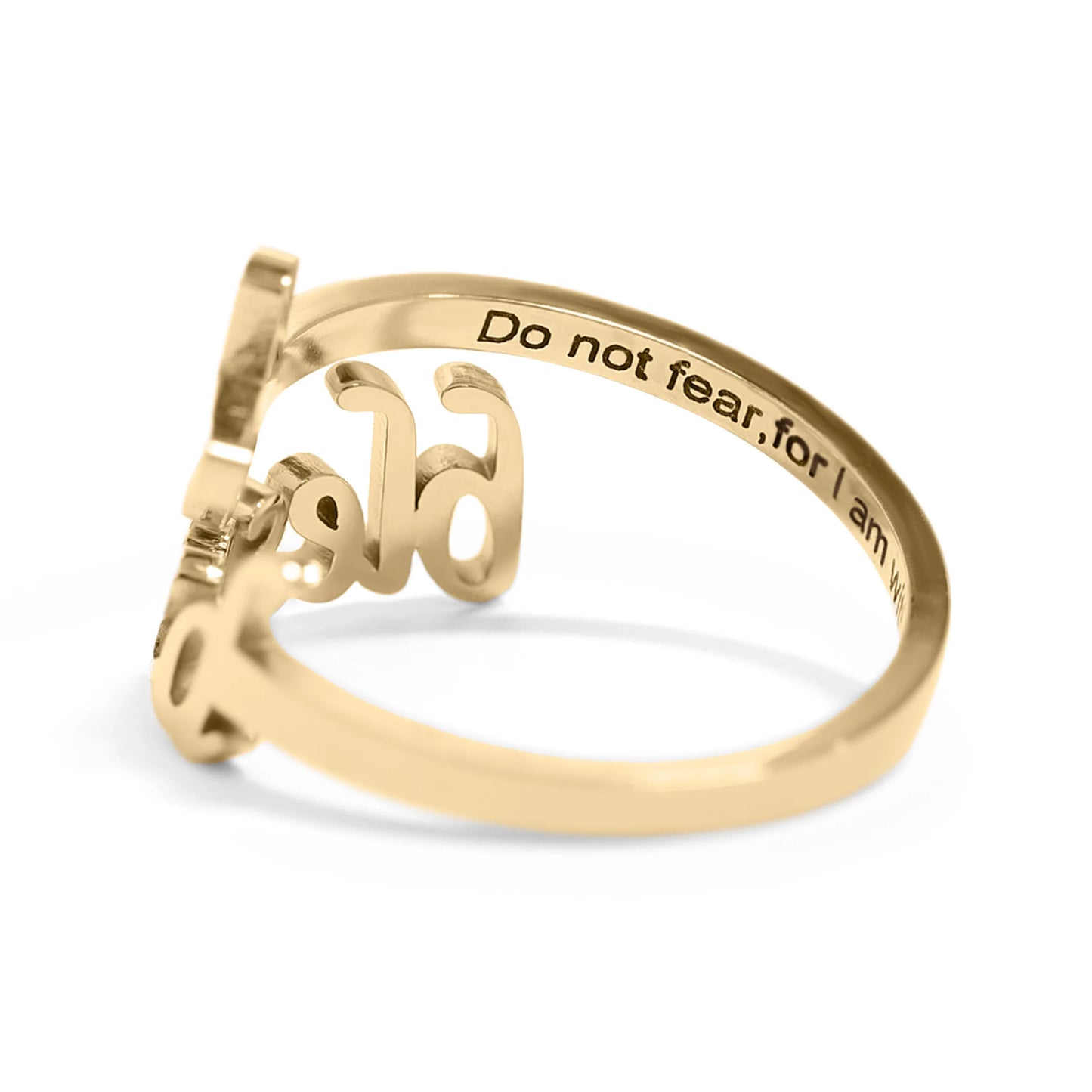 Anillo Blessed con Grabado | Acero Inoxidable Chapado en oro 18K | Ajustable