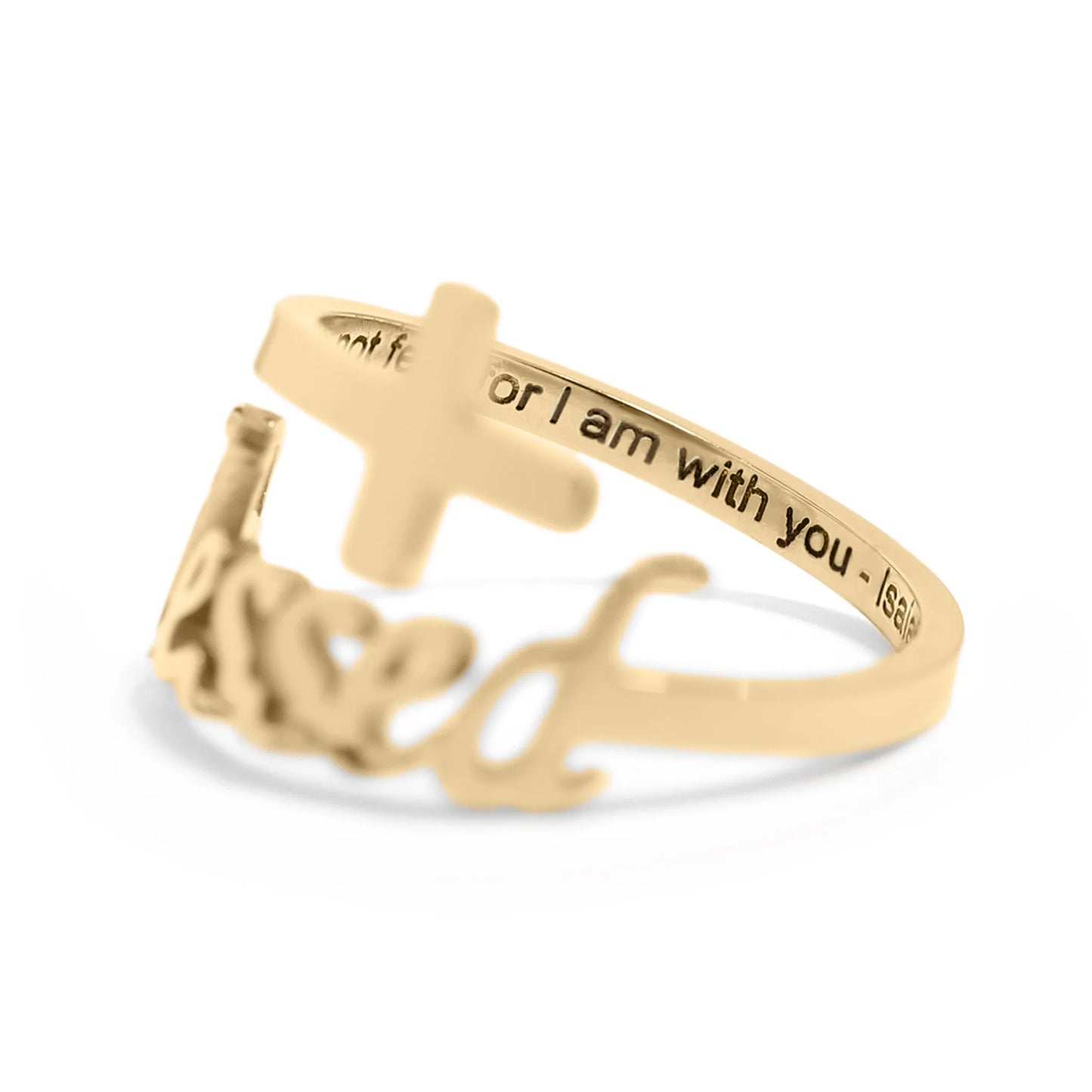 Anillo Blessed con Grabado | Acero Inoxidable Chapado en oro 18K | Ajustable
