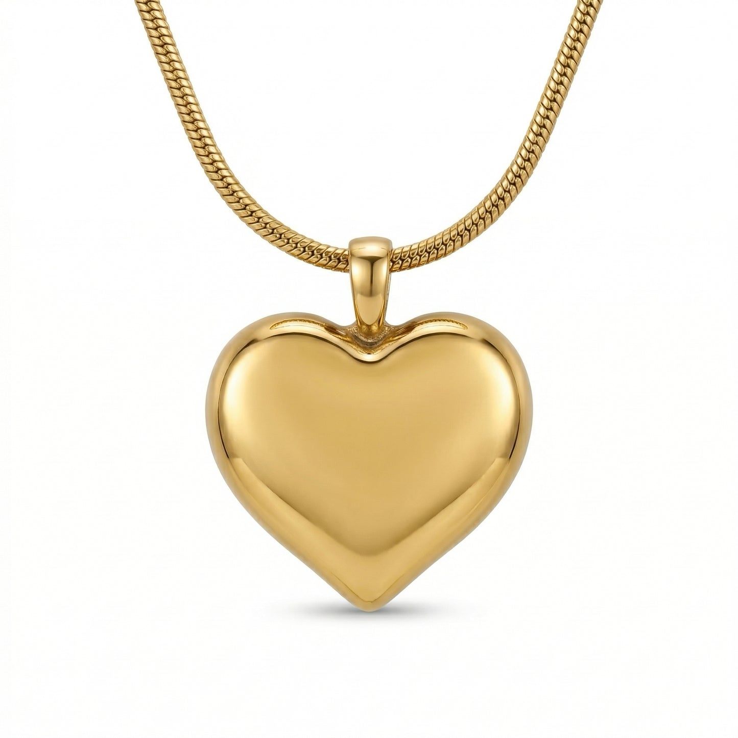 Collar con Dije de Corazón | Acero Inoxidable Chapado PVD en Oro 18K | Ajustable