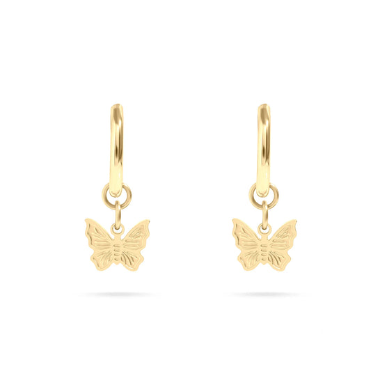 Pendientes de Mariposa Dorados – Mujer | Acero Inoxidable | Chapado Oro 18K
