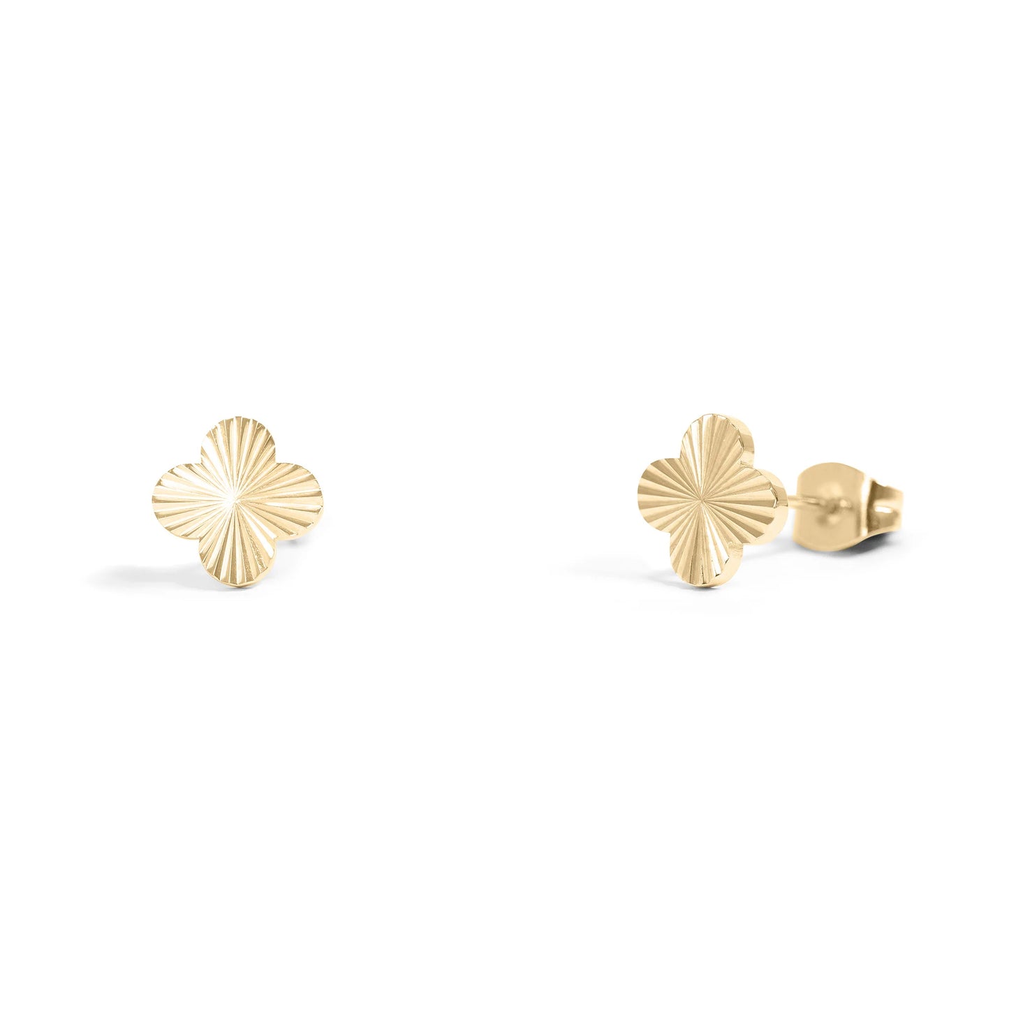 Pendientes Trébol Dorado – Mujer | Acero Inoxidable | Chapado Oro 18K