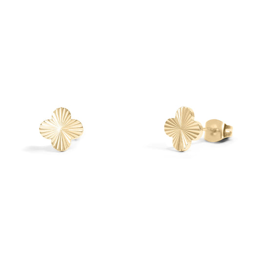 Pendientes Trébol Dorado – Mujer | Acero Inoxidable | Chapado Oro 18K