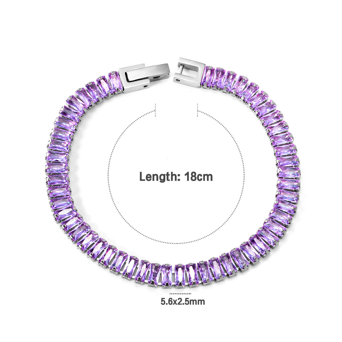 Pulsera Tennis con Zirconias de Corte Baguette | Acero Inoxidable
