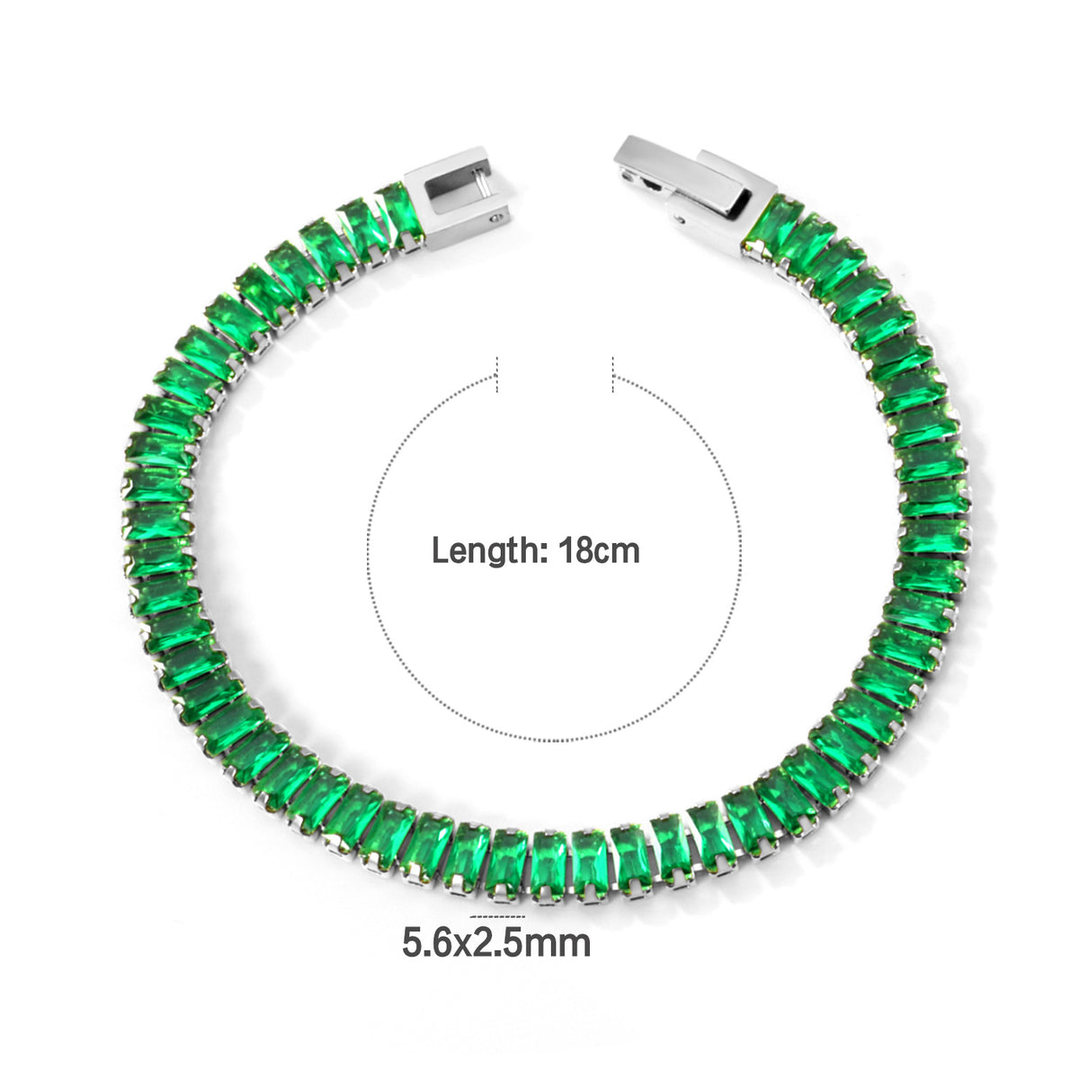 Pulsera Tennis con Zirconias de Corte Baguette | Acero Inoxidable