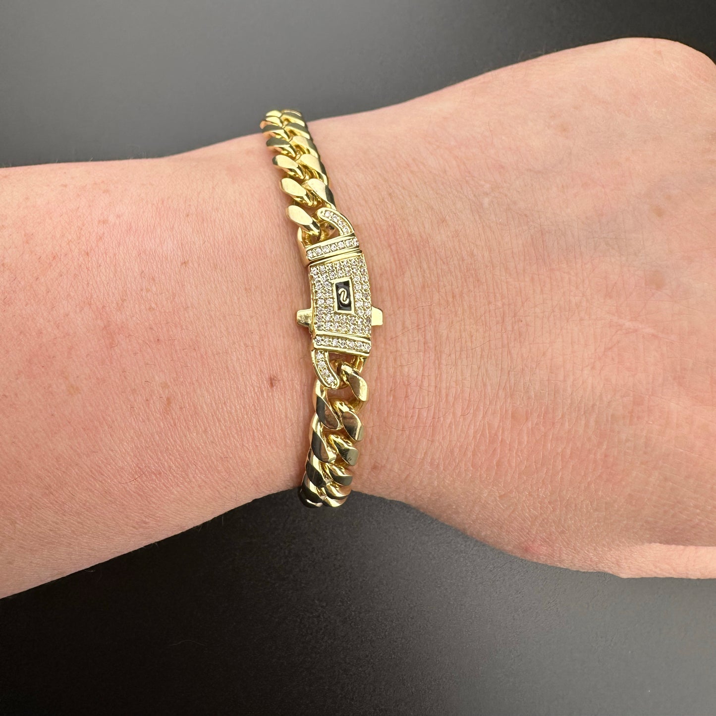 Conjunto Mónaco con Zirconias - Unisex - Cadena + Pulsera | Acero Inoxidable | Chapado Oro 14K