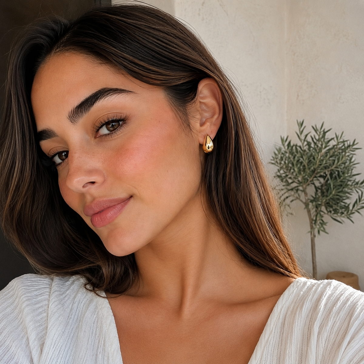 Pendientes Gota de Agua | Acero Inoxidable Chapado en oro 18K
